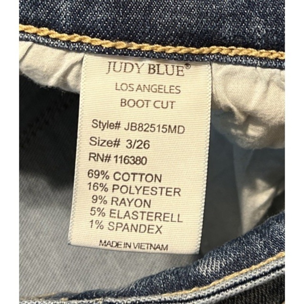 Judy Blue High Waist Classic Contrast Wash Bootcut Jeans Size 3/26 (25x31) - Picture 4 of 10